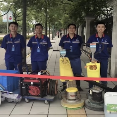 上海松江区市政广场砖和盲道砖防滑处理工程